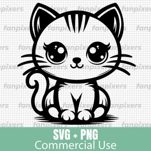 かわいい白猫の SVG と PNG は、商用利用、シャツ、ステッカー、DIY プロジェクトなどのデジタル ダウンロードに最適です。