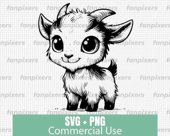 Cute Goat SVG and PNG for Commercial Use, Digital Download, perfect for crafts, decor, and DIY projects.