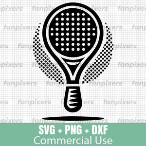 Diseño de logotipo de pádel en formato SVG, PNG y DXF para descarga digital para uso comercial. Perfecto para camisetas deportivas, calcomanías, vinilos y Cricut.