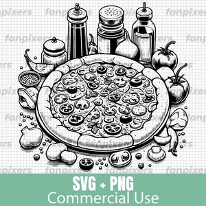 Pizza SVG e PNG. Perfeito para uso comercial, download digital para projetos DIY, camisetas, adesivos, decalques de vinil e muito mais.