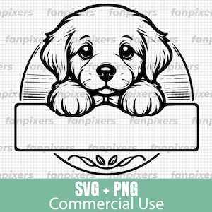 Split Monogram Peeking Puppy SVG and PNG, ideal for Commercial Use, Digital Download for DIY crafts, vinyl decals, and custom t-shirts.