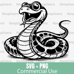 Cute Snake SVG e PNG download digital para uso comercial. Perfeito para Cricut, adesivos, camisetas, projetos de vinil e artesanatos DIY!