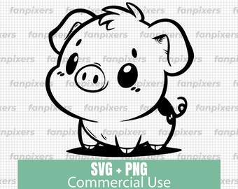 Baby Pig SVG PNG, Commercial Use (Digital Download)