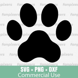Cat Footprint shilouette SVG, PNG, DXF – Perfect for t-shirts, stickers, decals, for commercial use, digital download, and vector files.