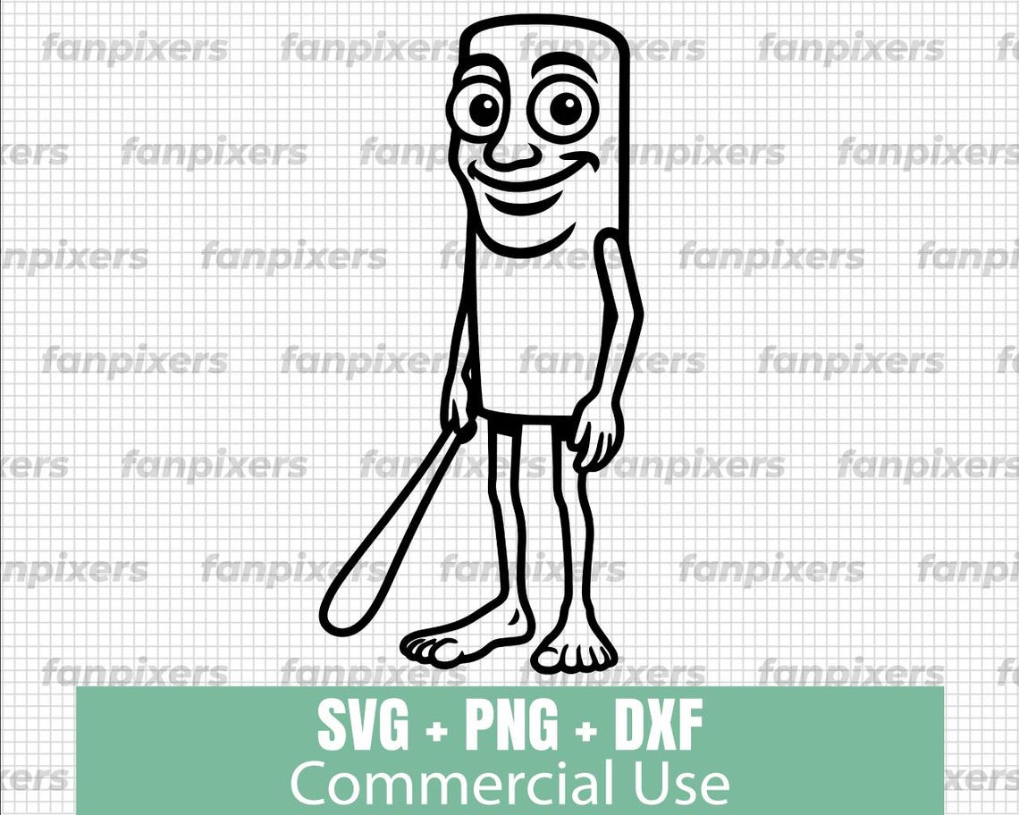 Tung Tung Tung Sahur SVG PNG DXF Black White Digital Design Of The 