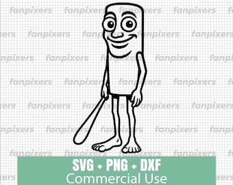 Tung Tung Tung Sahur SVG PNG DXF svartvit digital design av den virala memen. Kommersiell användning, digital nedladdning, omedelbar fil, utskrift