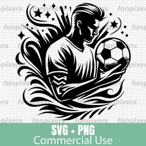Diseño de fútbol SVG y PNG Diseño deportivo para uso comercial, descarga digital. Perfecto para camisetas, calcomanías, vinilos y proyectos de manualidades.