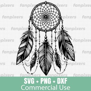 Dreamcatcher SVG, PNG, and DXF digital files for Commercial Use. Perfect for D.I.Y. projects, Digital Downloads, and Cricut creations.