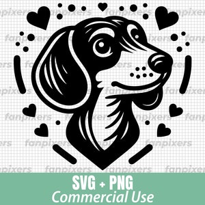 Dachshund Heart SVG PNG, Dachshund Svg, Dachshund Png, Dog Svg, Wiener Dog Svg, SVG Files for Cricut,Commercial Use,Instant Digital Download