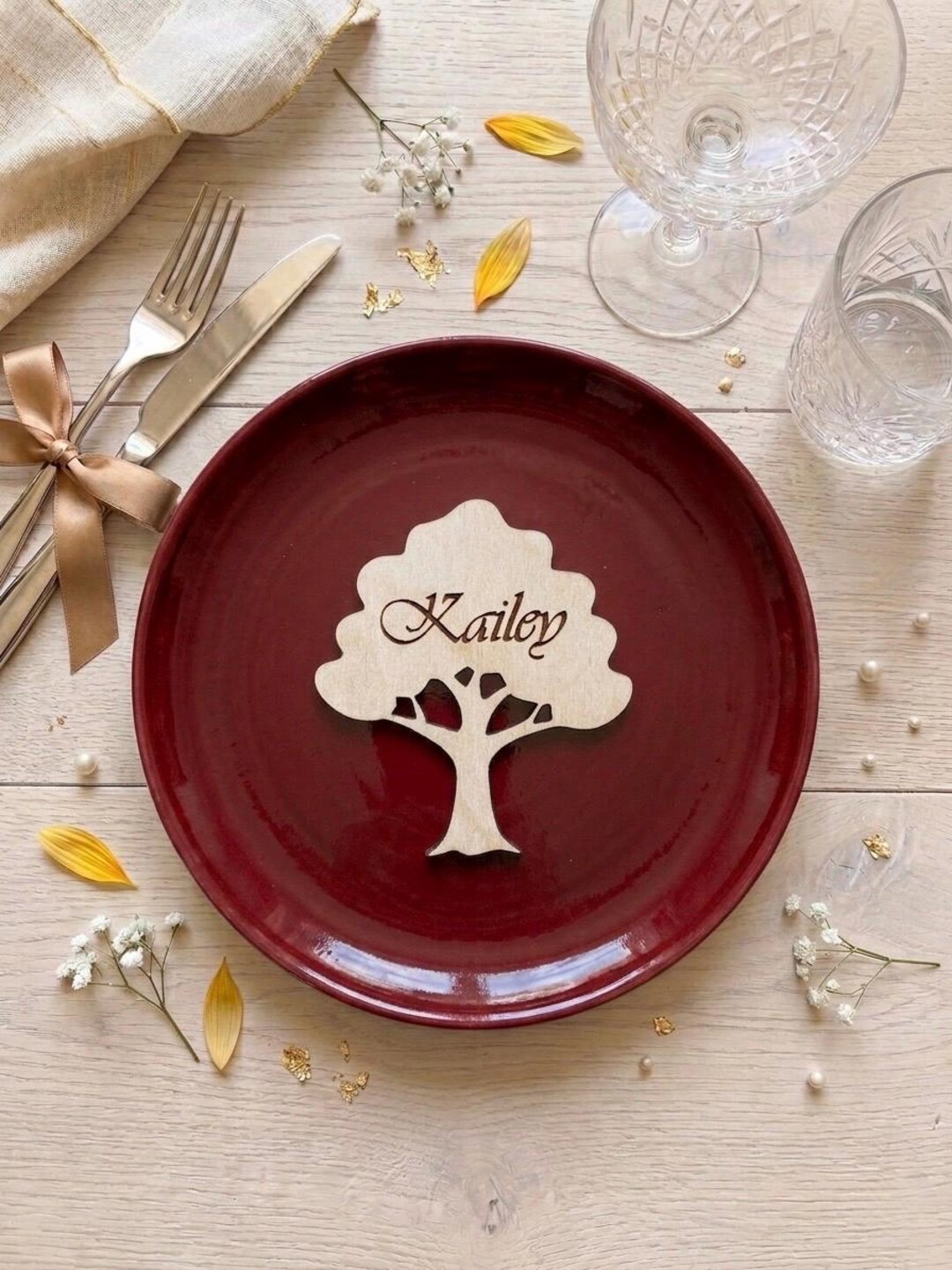 Personalized Tree Name Tags, Custom Wooden Engraved Ornament ...