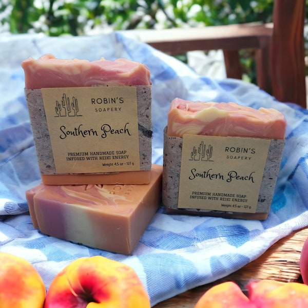 Southern Peach Soap | Vegan Soap | Reiki Infused Soap | Bar Soap | Made in AZ | Shea Butter Soap | Cruelty-Free Soap | Handmade Soap