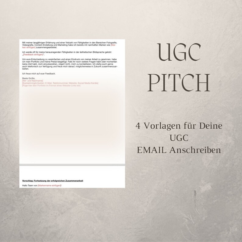 UGC Email Pitch Template Content Creator Template Application Media Kit ...