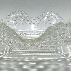 Indiana Glass Co Diamond Point Vintage Glass Candy/Nut Dish