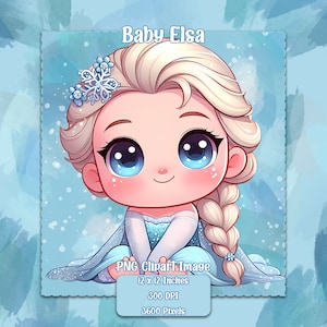 Baby Elsa PNG, transparente Hintergrund-Clipart-Bilder, kommerzielle Lizenzdateien, kleine Prinzessin-Grafiken