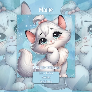 Marie PNG、透明な背景のクリップアート画像、商用ライセンスファイル、おしゃれキャットのクリップアートグラフィック
