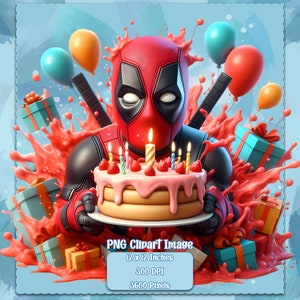 Deadpool Geburtstag Aquarell Splash, Clipart Bilder, Grafiken und Kunstwerke, Regenbogen Ästhetik, PNG Bilder