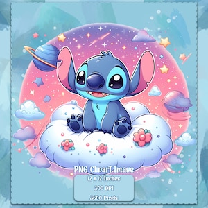 Stitch in Space PNG, immagini clipart con sfondo trasparente, file di licenza commerciale, grafica Lilo carina