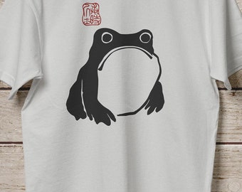 Unimpressed Frog Shirt Japanese Aesthetic Matsumoto Hoji T Shirt, Vintage Japanese Style Art T-shirt, Grumpy Frog Shirt, Frog Lover Tee