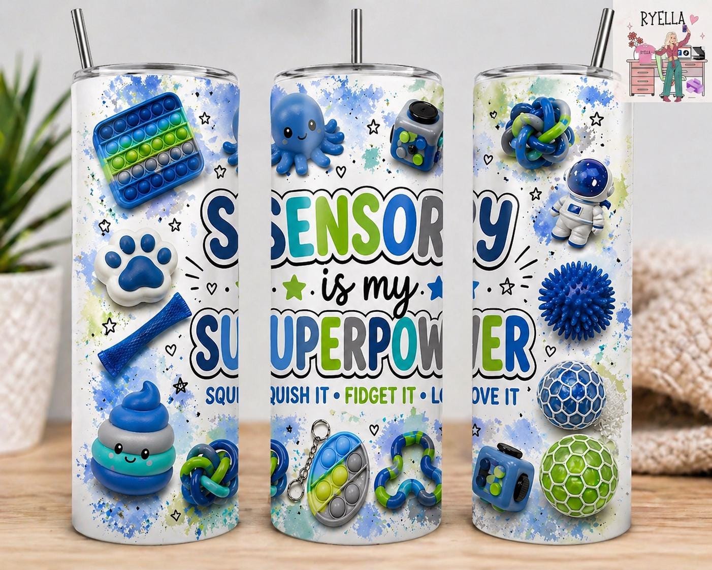 Sensory is My Superpower Fidget Toys Tumbler Wrap (digital Download) - Etsy