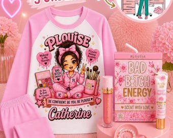 Pigiama personalizzato per bambina ispirato a Plouise / Pigiama con nome personalizzato / Abbigliamento da notte per bambini, regalo di compleanno