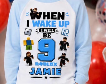 Boys Birthday pyjama when I wake up Personalized pjs Name & Age gamer boy
