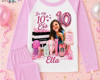 Custom Photo Birthday Pyjamas | "In My Era" Kids PJs, Name & Age Included