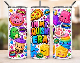 In meinem Squishy Era Tumbler Wrap PNG, 20 Unzen Skinny Tumbler Sublimation, Kawaii Cup Wrap, süße Squishys PNG, digitaler Download