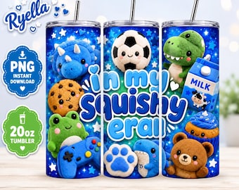 Jungen Squishy Era PNG Becher Wrap | Gamer Dino Sport Tasse Design (Digitaler Download)