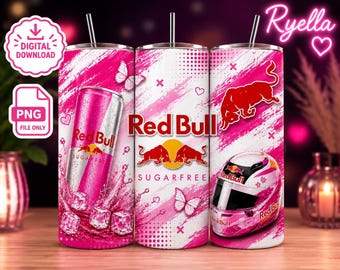 Red Bull Drink inspiriert Tumbler Wrap PNG | Motorrad Flügel Design (Digitaler Download)