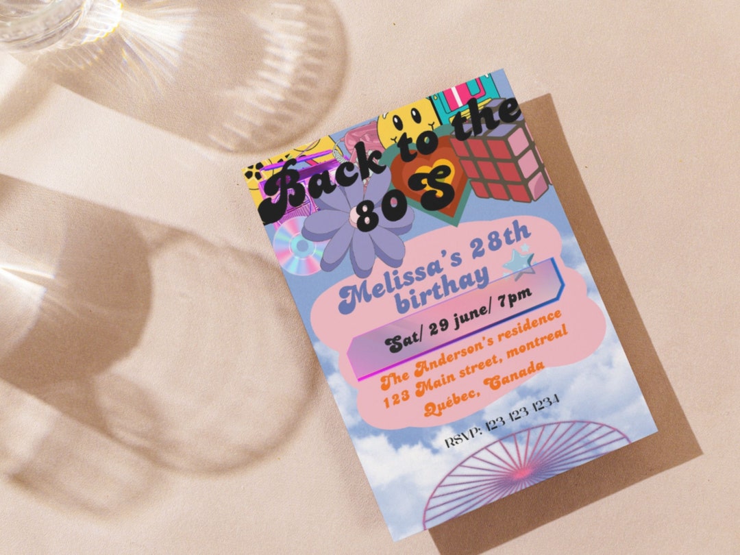 80s Invitation 80s Invitation Template Y2k Birthday Party 80s 80s Invitation 80s Invitation Template Y2k Birthday Party 80s