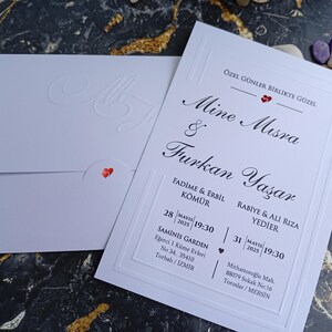 Faire-part de mariage en gaufrage fait main, faire-part minimaliste imprimé, faire-part de mariage, carte « Save The Date »