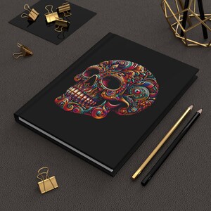 Day-of-The-Dead Skull Journal: Gothic Halloween Tagebuch, Mattes Hardcover