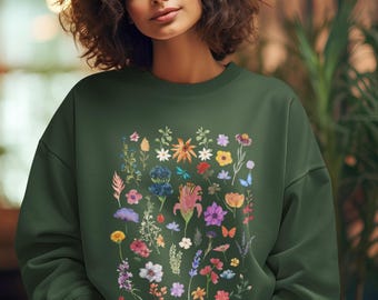Stay Wild Flower Child Sweatshirt: Hippie Floral Crewneck