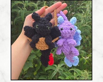 Häkelanleitung für einen Drachen als Taschenanhänger (PDF Download)