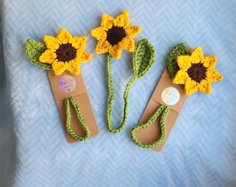 Sunflower Bookmark - Sunglower Crochet Bookmark