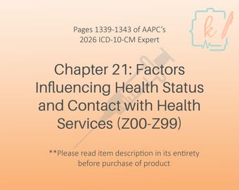 Notas del libro del capítulo 21 de la CIE-10-MC: FIHS y contacto con los servicios de salud (2026) (Descarga digital)