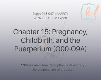 Notas del libro del capítulo 15 de la CIE-10-CM: Embarazo, parto y puerperio (2026) (Descarga digital)