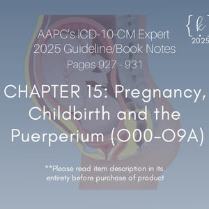 2025 ICD10CM Chapter 15 Pregnancy, Childbirth and the Puerperium Guideline Notes - ICD-10-CM Book Notes