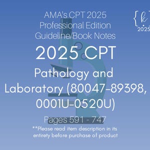 2025 CPT Pathology and Laboratory Book Notes
