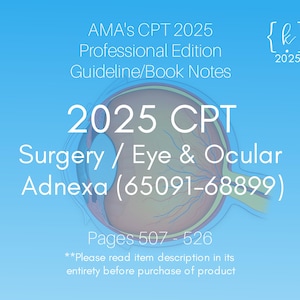 2025 CPT Surgery Eye and Ocular Adnexa Book Notes