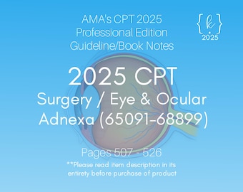 Notas del libro sobre cirugía ocular y anejos oculares del CPT 2025