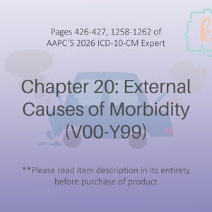 ICD-10-CM Rozdział 20 Notatki książkowe: Zewnętrzne przyczyny zachorowalności (2026) (Pobranie cyfrowe)
