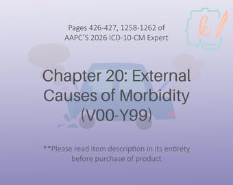 Notas del libro del capítulo 20 de la CIE-10-MC: Causas externas de morbilidad (2026) (Descarga digital)