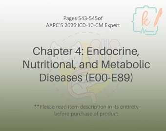 Notas del libro del capítulo 4 de la CIE-10-CM: Sistema endocrino, nutricional y metabólico (2026) (Descarga digital)
