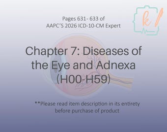 ICD-10-CM Chapter 7 Book Notes: Eye and Adnexa (2026) (Digital Download)