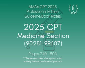Notas del libro de la sección de Medicina del CPT 2025