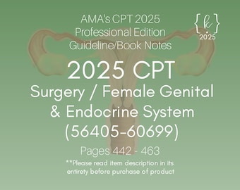 Notas del libro de Cirugía CPT 2025: Sistema Genital Femenino y Sistema Endocrino