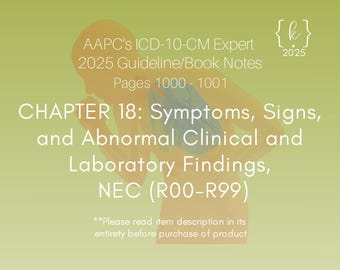 2025 ICD-10-CM Chapter 18 Guideline Notes (Digital Download)