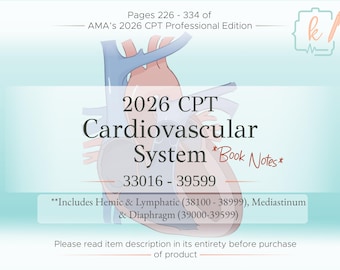 Apuntes del libro de CPT de cirugía del sistema cardiovascular de 2026