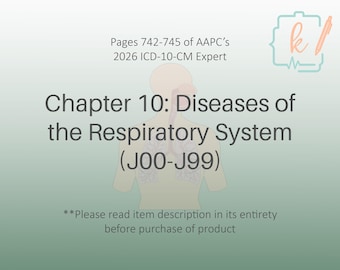 ICD-10-CM Chapter 10 Book Notes: Respiratory System (2026) (Digital Download)